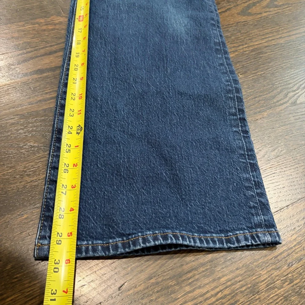 J.Crew Slim Wide-Leg Jeans Womens 25 Blue High Rise Patch Pocket Full Length